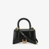 Balenciaga XS Hourglass Leather Crossbody Bag Black