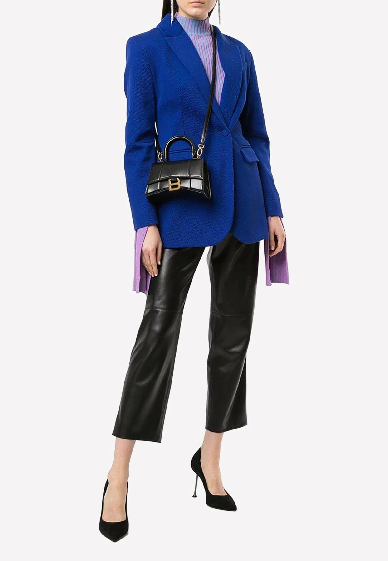 Balenciaga XS Hourglass Leather Crossbody Bag Black 2 Balenciaga XS Hourglass Leather Crossbody Bag Black - Image 2