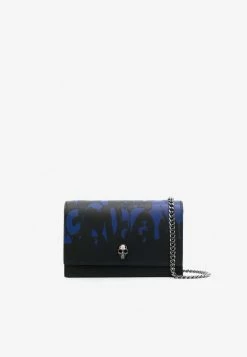 Alexander McQueen Graffiti Crossbody Bag With Skull-Charm Black