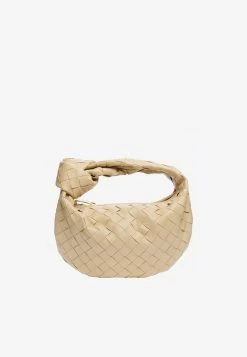 Bottega Veneta Mini Jodie Top Handle Bag In Intrecciato Nappa Leather Porridge