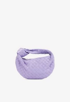 Bottega Veneta Mini Jodie Handbag In Intrecciato Leather Lilac