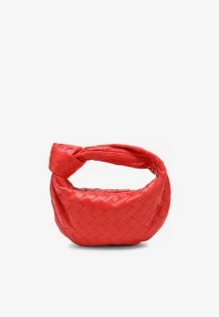 Bottega Veneta Mini Jodie Top Handle Bag In Intrecciato Leather Sunburst