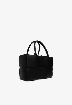 Bottega Veneta Small Acro Tote Bag In Intreccio Grained Leather Black -Cheap TOP-HANDLE-BAGS Store 652867VCP11 208425 202