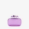 Alexander McQueen Four Ring Embellished Clutch Bag Lilac