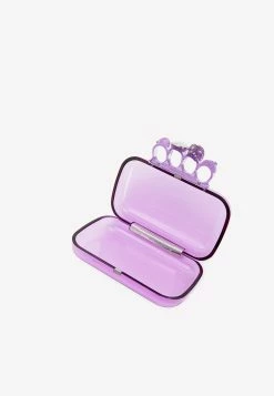 Alexander McQueen Four Ring Embellished Clutch Bag Lilac -Cheap TOP-HANDLE-BAGS Store 657182JA9035310 202