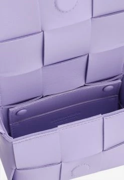 Bottega Veneta Mini Candy Cassette Crossbody Bag In Intreccio Leather Wisteria -Cheap TOP-HANDLE-BAGS Store 666688VMAY1 204214 203