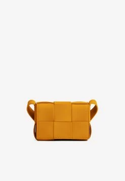 Bottega Veneta Mini Candy Cassette Crossbody Bag In Intreccio Leather Cob