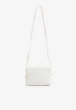 Bottega Veneta Mini Intrecciato Strapped Crossbody Bag White -Cheap TOP-HANDLE-BAGS Store 680254V1G11 209009 202