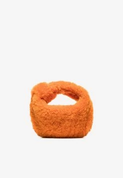 Bottega Veneta Mini Jodie Shearling Top Handle Bag Orange