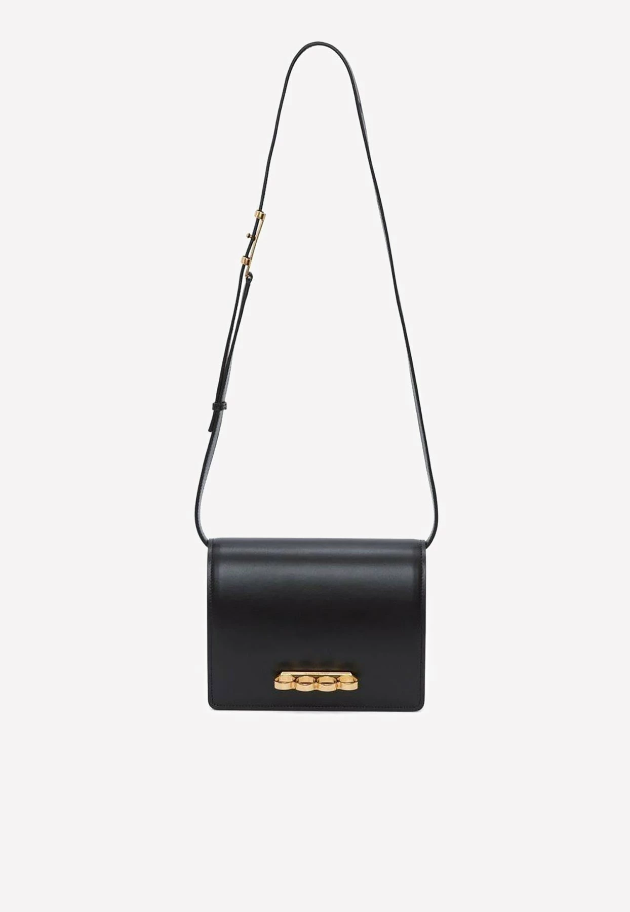 Alexander McQueen Four Ring Leather Shoulder Bag Black 2 Alexander McQueen Four Ring Leather Shoulder Bag Black - Image 2