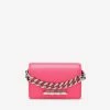 Alexander McQueen Mini Four-Ring Crossbody Bag In Leather Pink