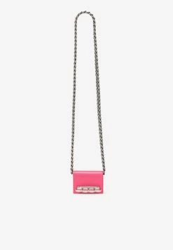 Alexander McQueen Micro Leather Crossbody Bag Pink