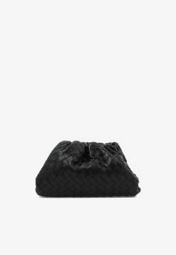 Bottega Veneta Teen Intrecciato Clutch Bag Black