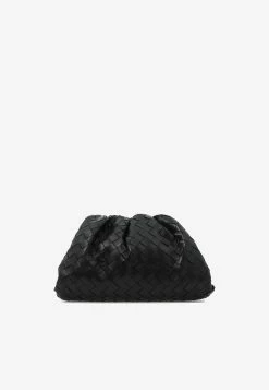 Bottega Veneta Teen Intrecciato Clutch Bag Black -Cheap TOP-HANDLE-BAGS Store 698895VCPP0 201229 201