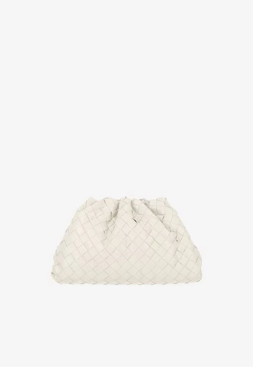 Bottega Veneta Teen Intrecciato Clutch Bag Ivory -Cheap TOP-HANDLE-BAGS Store 698895VCPP0 209143 201