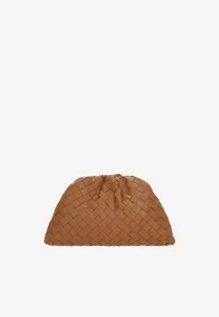 Bottega Veneta Teen Intrecciato Clutch Bag Caramel