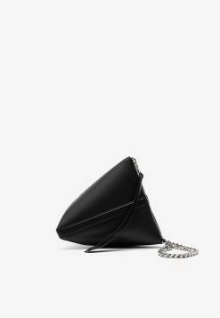 Alexander McQueen The Curve Leather Clutch Black -Cheap TOP-HANDLE-BAGS Store 7078391YBB3 L ALEXQ 1000.a