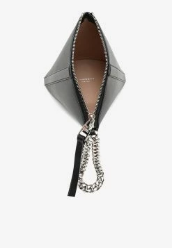 Alexander McQueen The Curve Leather Clutch Black -Cheap TOP-HANDLE-BAGS Store 7078391YBB3 L ALEXQ 1000.e