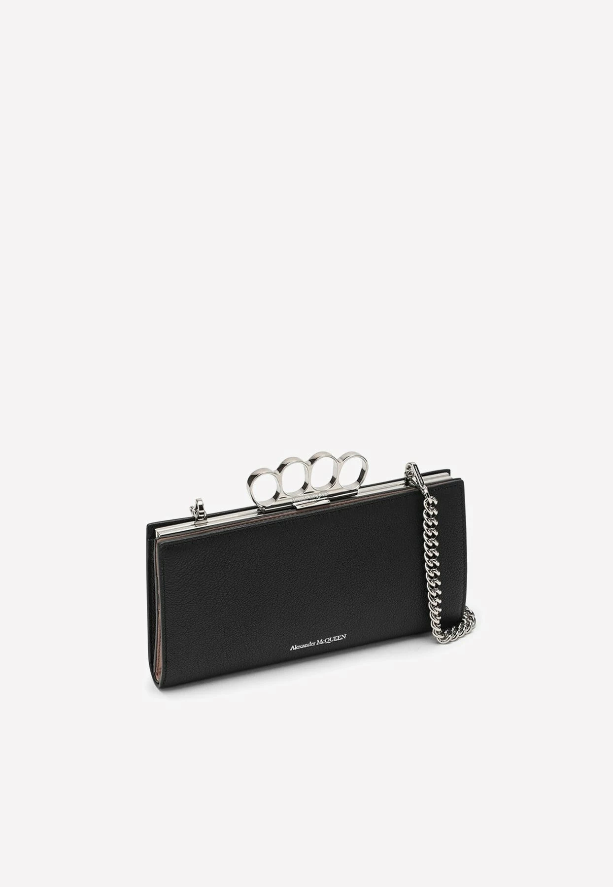 Alexander McQueen Four Ring Leather Clutch Black 2 Alexander McQueen Four Ring Leather Clutch Black - Image 2