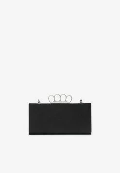 Alexander McQueen Four Ring Leather Clutch Black 8 Alexander McQueen Four Ring Leather Clutch Black -Cheap TOP-HANDLE-BAGS Store 708145DYTUY L ALEXQ 1000.d