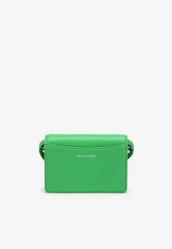 Alexander McQueen Four Ring Crossbody Bag In Calf Leather Green -Cheap TOP-HANDLE-BAGS Store 708146DYTVT L ALEXQ 3800.d