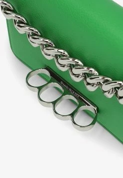 Alexander McQueen Four Ring Crossbody Bag In Calf Leather Green -Cheap TOP-HANDLE-BAGS Store 708146DYTVT L ALEXQ 3800.f