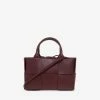 Bottega Veneta Mini Acro Tote Bag In Intreccio Grained Leather Bordeaux