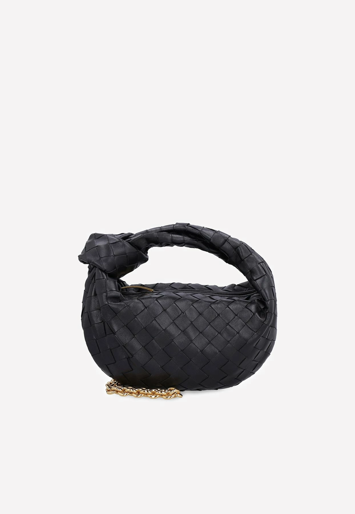 Bottega Veneta Mini Jodie Chain Strap Bag In Intrecciato Leather Black 1 Bottega Veneta Mini Jodie Chain Strap Bag In Intrecciato Leather Black
