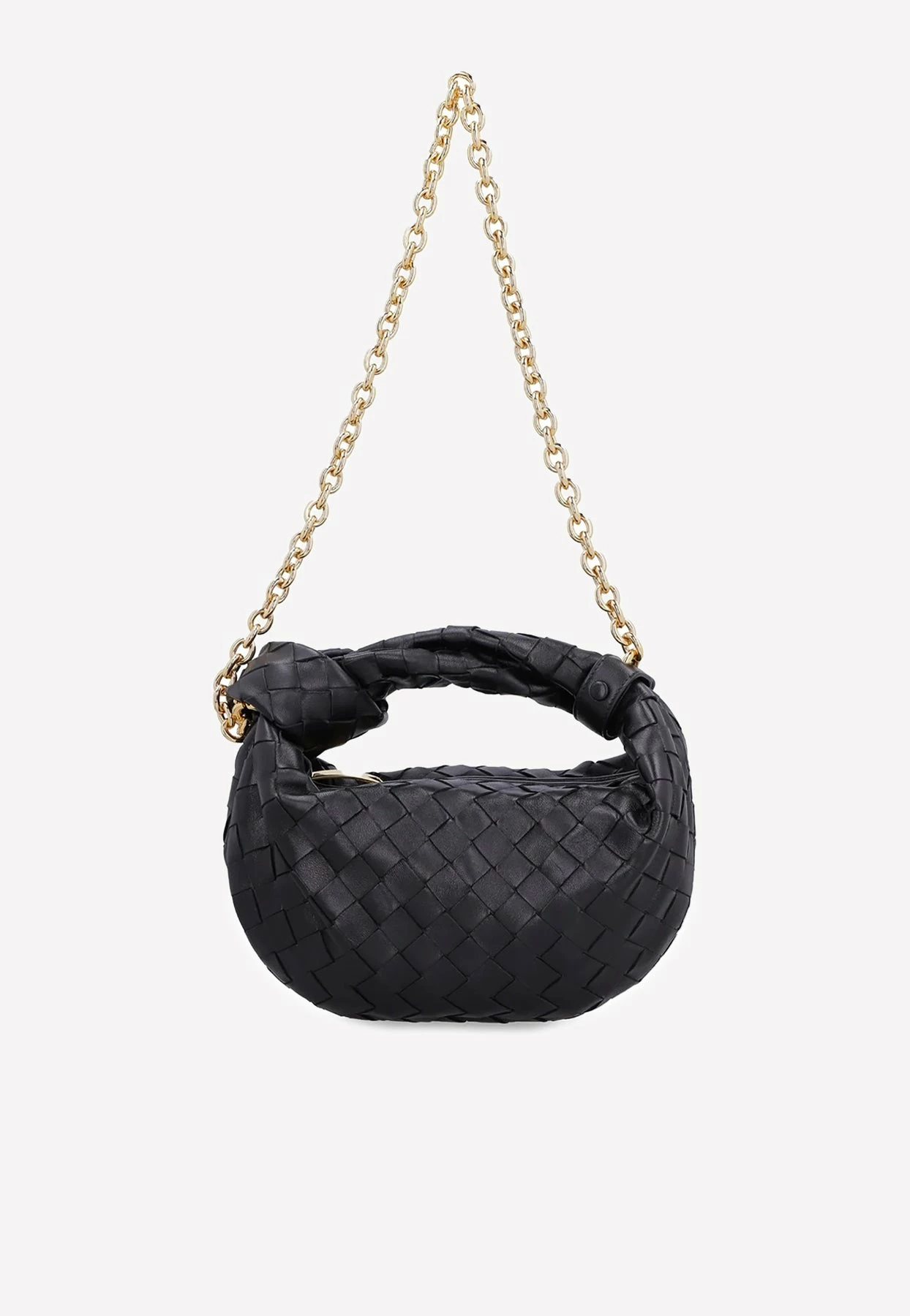 Bottega Veneta Mini Jodie Chain Strap Bag In Intrecciato Leather Black 2 Bottega Veneta Mini Jodie Chain Strap Bag In Intrecciato Leather Black - Image 2