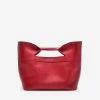 Alexander McQueen Medium The Bow Top Handle Bag In Calf Leather Red