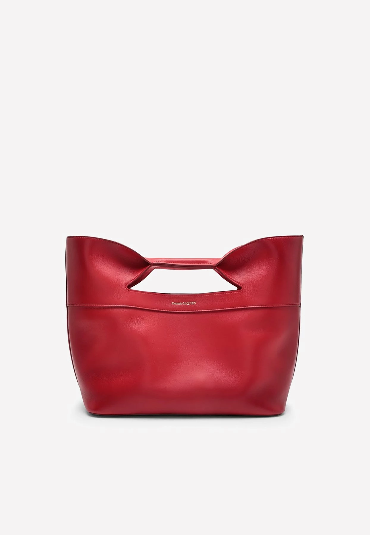 Alexander McQueen Medium The Bow Top Handle Bag In Calf Leather Red 1 Alexander McQueen Medium The Bow Top Handle Bag In Calf Leather Red