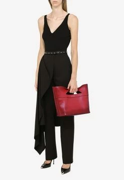 Alexander McQueen Medium The Bow Top Handle Bag In Calf Leather Red 7 Alexander McQueen Medium The Bow Top Handle Bag In Calf Leather Red -Cheap TOP-HANDLE-BAGS Store 7095661AAK2 L ALEXQ 6248.b