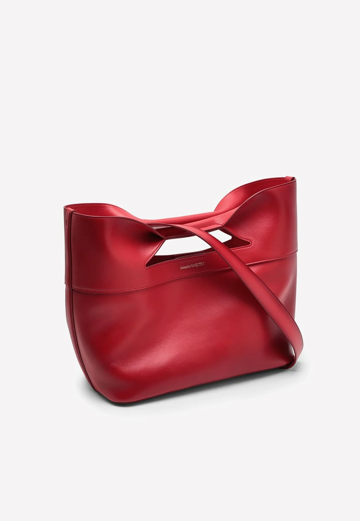 Alexander McQueen Medium The Bow Top Handle Bag In Calf Leather Red 3 Alexander McQueen Medium The Bow Top Handle Bag In Calf Leather Red - Image 3