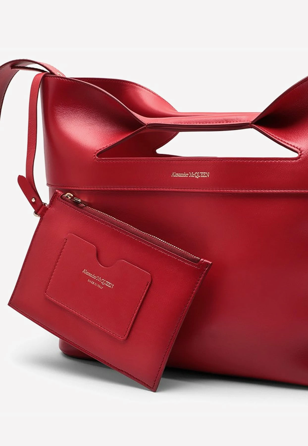 Alexander McQueen Medium The Bow Top Handle Bag In Calf Leather Red 5 Alexander McQueen Medium The Bow Top Handle Bag In Calf Leather Red - Image 5