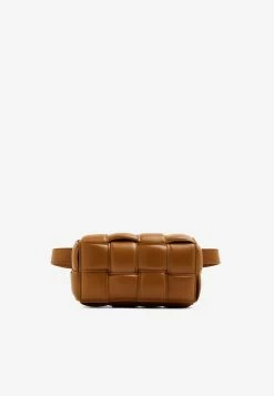 Bottega Veneta Padded Intreccio Cassette Belt Bag Camel