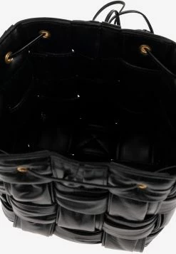 Bottega Veneta Small Cassette Bucket Bag In Plisse Intreccio Leather Black -Cheap TOP-HANDLE-BAGS Store 717187V2FY3 208425 203