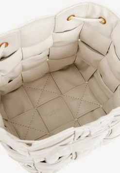 Bottega Veneta Small Cassette Bucket Bag In Plisse Intreccio Leather White -Cheap TOP-HANDLE-BAGS Store 717187V2FY3 209009 202