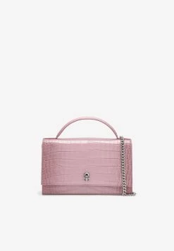 Alexander McQueen Leather Skull Shoulder Bag Pink