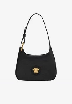 Versace Mini Medusa Hobo Leather Bag Black