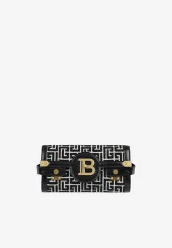 Balmain B-Buzz 23 Monogram Clutch Bag Monochrome