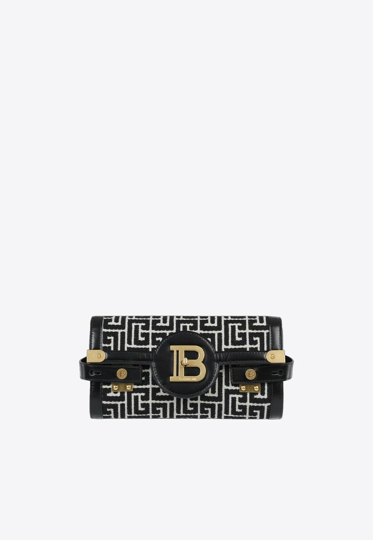 Balmain B-Buzz 23 Monogram Clutch Bag Monochrome 1 Balmain B-Buzz 23 Monogram Clutch Bag Monochrome