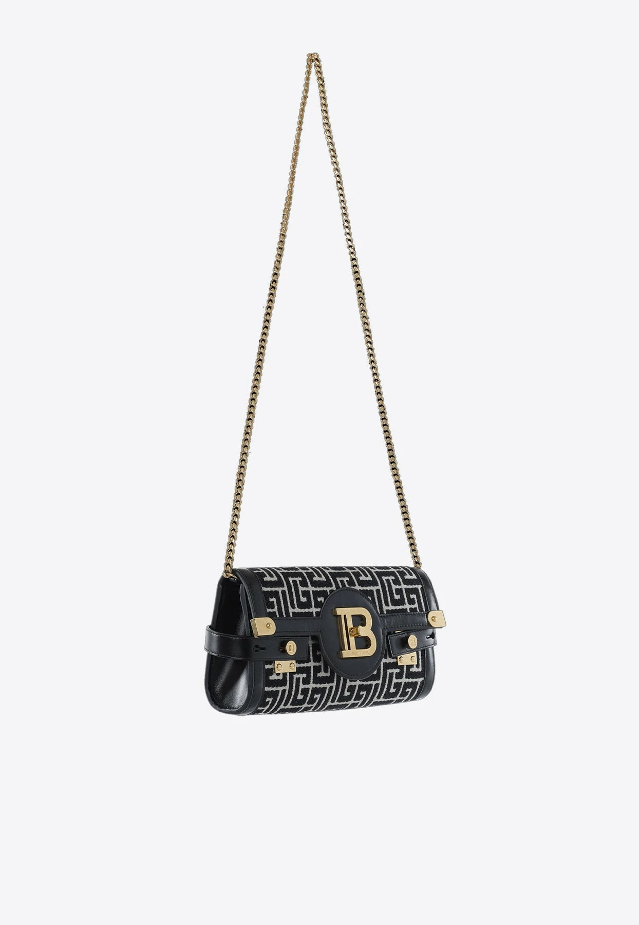 Balmain B-Buzz 23 Monogram Clutch Bag Monochrome 3 Balmain B-Buzz 23 Monogram Clutch Bag Monochrome - Image 3