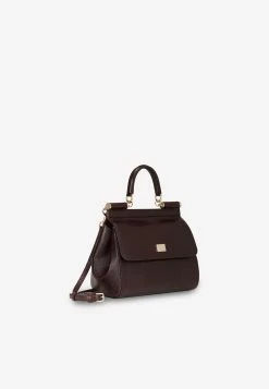 Dolce & Gabbana Small Sicily Top Handle Bag In Dauphine Leather Bordeaux -Cheap TOP-HANDLE-BAGS Store BB6003A1095 80342 2