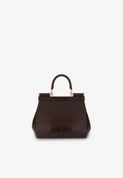 Dolce & Gabbana Small Sicily Top Handle Bag In Dauphine Leather Bordeaux -Cheap TOP-HANDLE-BAGS Store BB6003A1095 80342 3