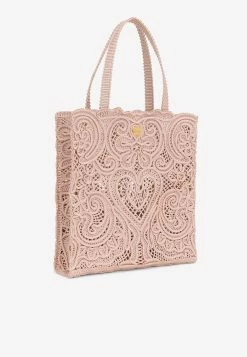Dolce & Gabbana Tote Bag In Cordonetto Lace Pink -Cheap TOP-HANDLE-BAGS Store BB6926 20AW717 2080098 201