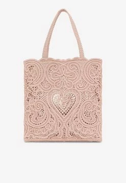 Dolce & Gabbana Tote Bag In Cordonetto Lace Pink -Cheap TOP-HANDLE-BAGS Store BB6926 20AW717 2080098 202