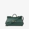 Dolce & Gabbana Medium Sicily Top Handle Bag In Dauphine Leather Green