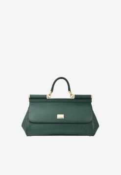 Dolce & Gabbana Medium Sicily Top Handle Bag In Dauphine Leather Green -Cheap TOP-HANDLE-BAGS Store BB7117 20A1001 2087399 201
