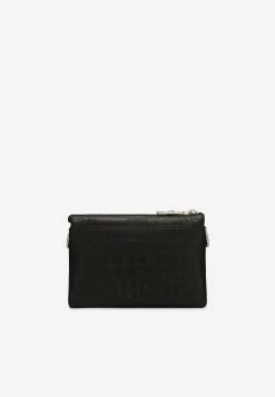 Dolce & Gabbana Small Tris Clutch Bag In Croc-Embossed Leather Black -Cheap TOP-HANDLE-BAGS Store BB7218 20AA446 2080999 203