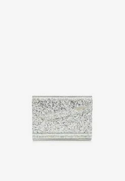 Jimmy Choo Candy Glittered Clutch Bag Metallic